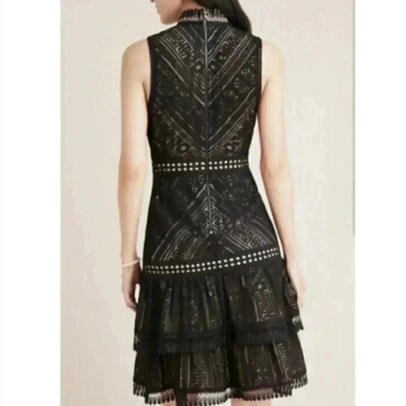 Anthropologie Bella Black Lace mini Dress - Picture 4 of 9